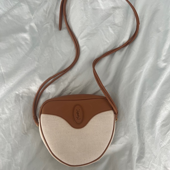 NWT Saint Laurent Canvas Sac Coeur Crossbody Bag - Picture 4 of 10